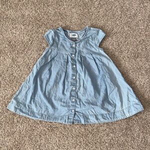 Old Navy baby girl toddler girl blue chambray dress size 12-18 months